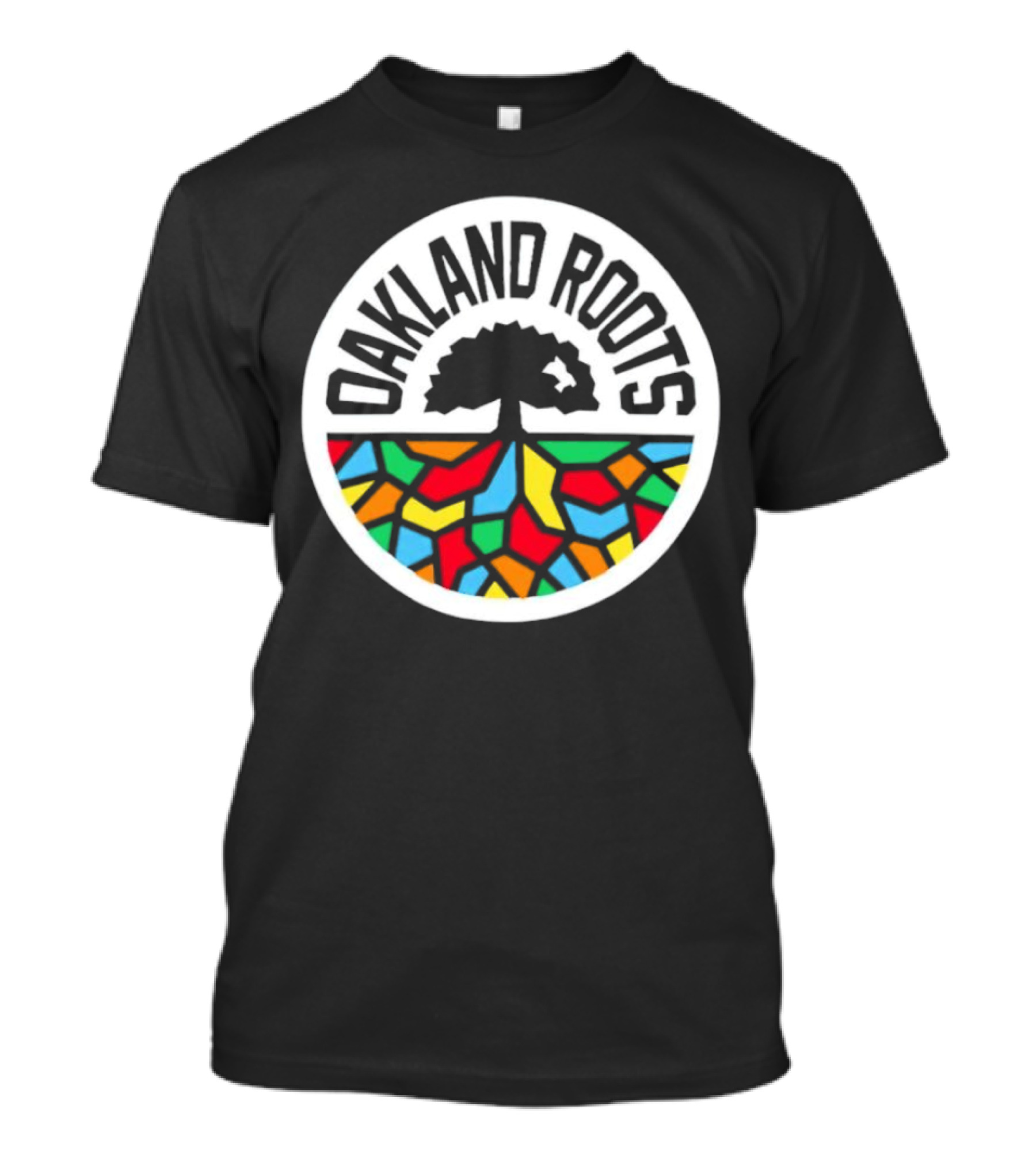 Oakland Roots Tree With Colorful Geometric T-Shirt