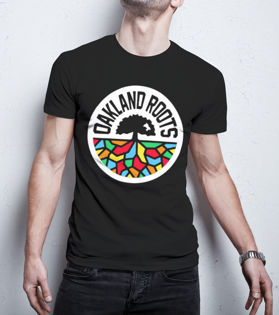 Oakland Roots Tree With Colorful Geometric T-Shirt