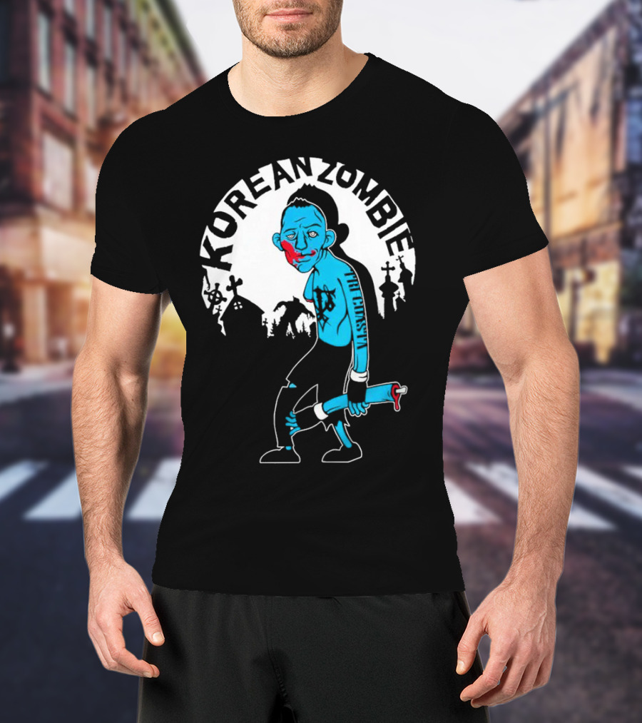 Tri-Coasta Korean Zombie Fighter With Cemetery Background T-Shirt
