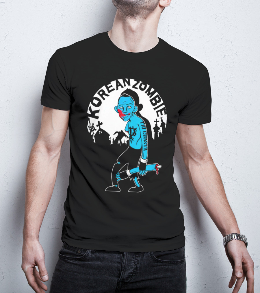 Tri-Coasta Korean Zombie Fighter With Cemetery Background T-Shirt