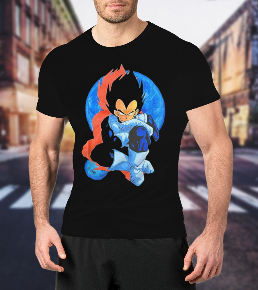 Vegeta Jobber Saiyan Warrior Anime Character Sitting Pose Dragon Ball Z T-Shirt