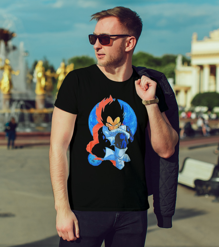 Vegeta Jobber Saiyan Warrior Anime Character Sitting Pose Dragon Ball Z T-Shirt