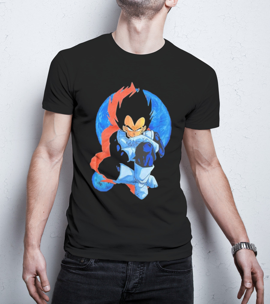 Vegeta Jobber Saiyan Warrior Anime Character Sitting Pose Dragon Ball Z T-Shirt