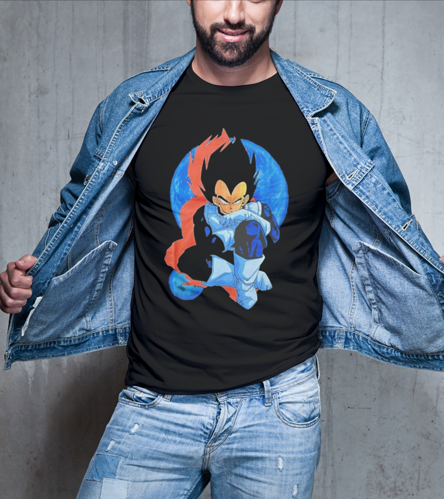 Vegeta Jobber Saiyan Warrior Anime Character Sitting Pose Dragon Ball Z T-Shirt