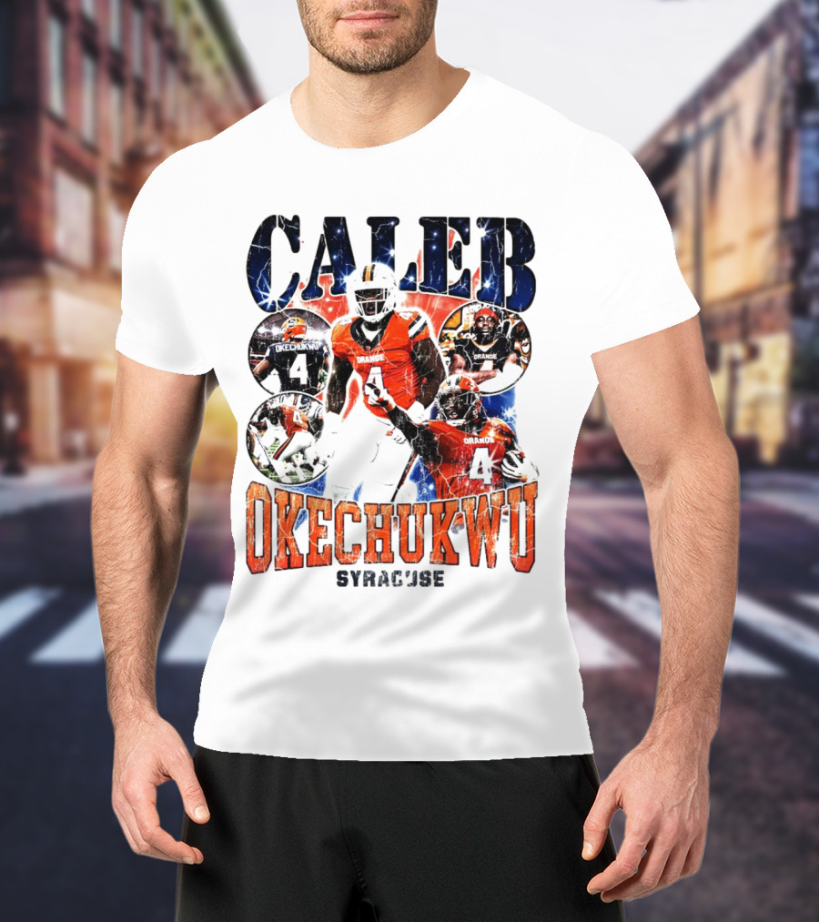 Caleb Okechukwu Syracuse Orange Football Vintage 4 T-Shirt