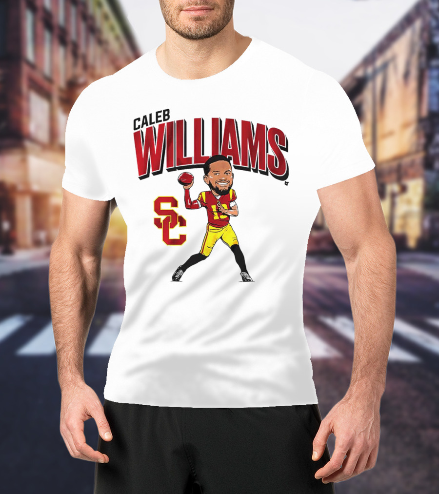 Caleb Williams USC Trojans Football Caricature With SC T-Shirt