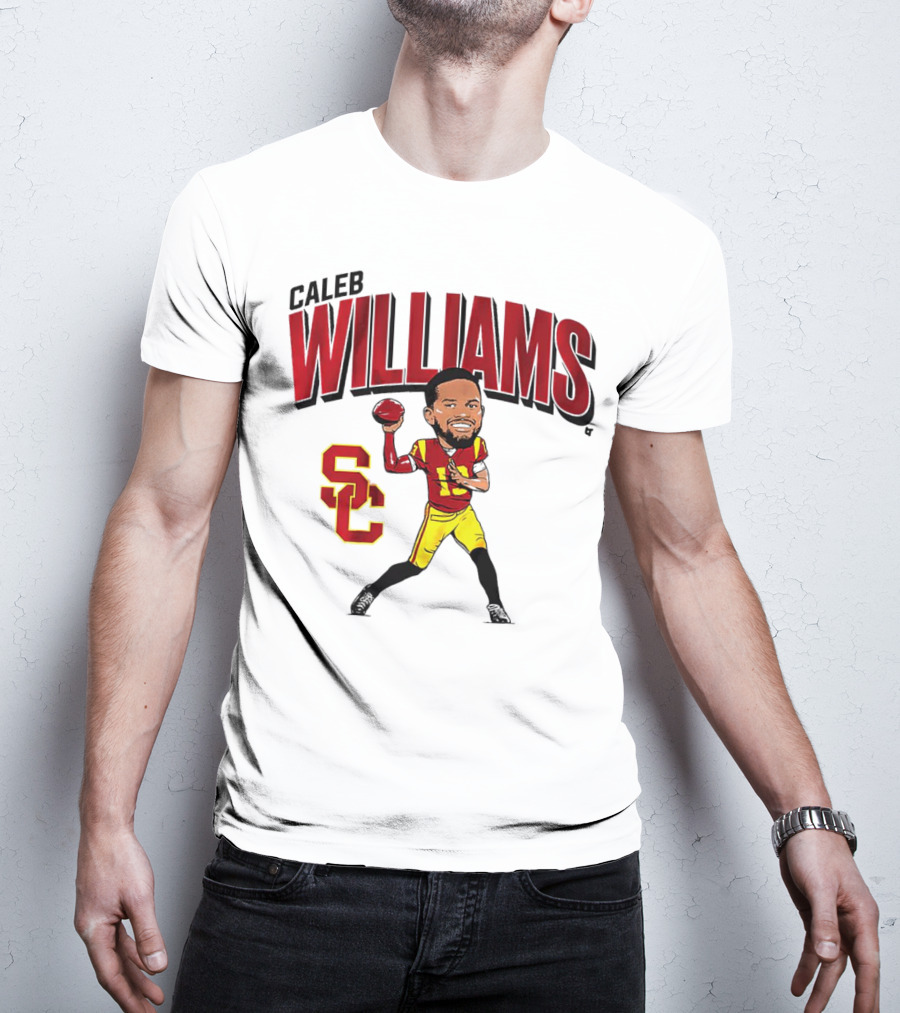 Caleb Williams USC Trojans Football Caricature With SC T-Shirt