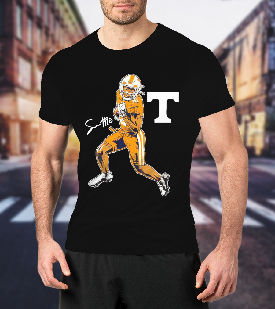 Squirrel White Tennessee Volunteers Football Superstar Pose T-Shirt