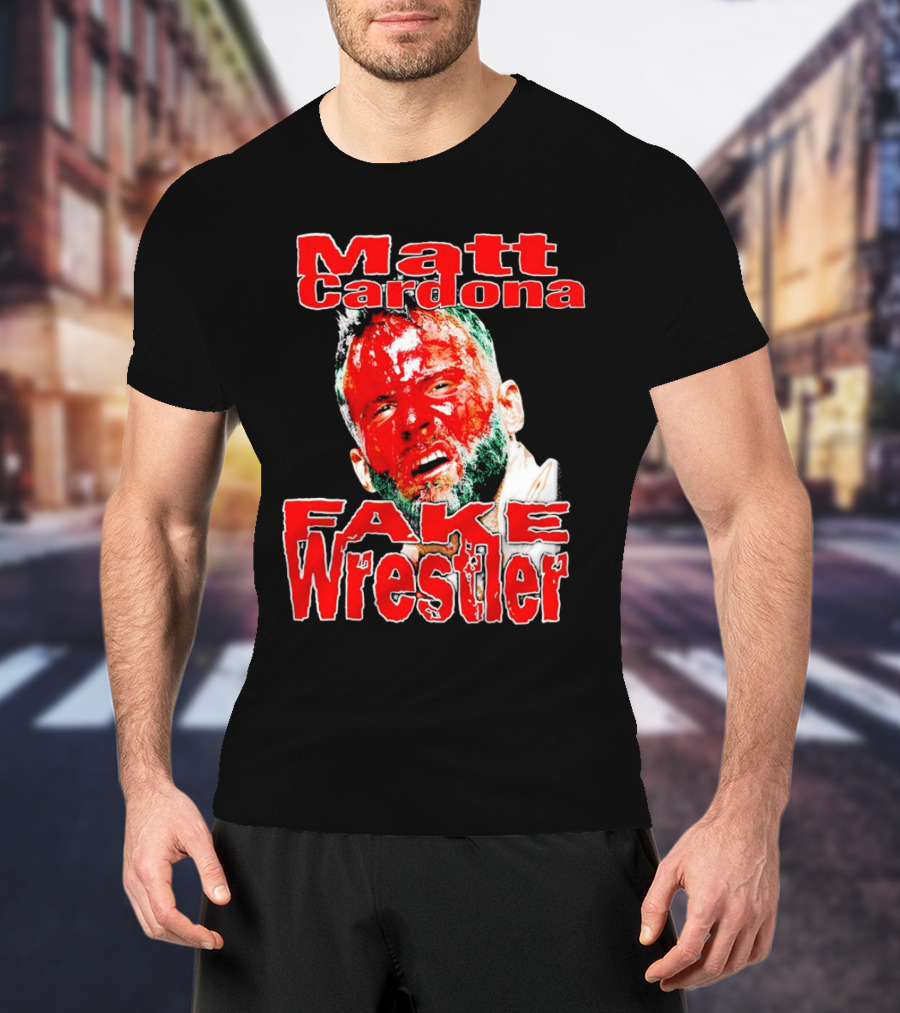 Matt Cardona Bloodied Face Fake Wrestler T-Shirt
