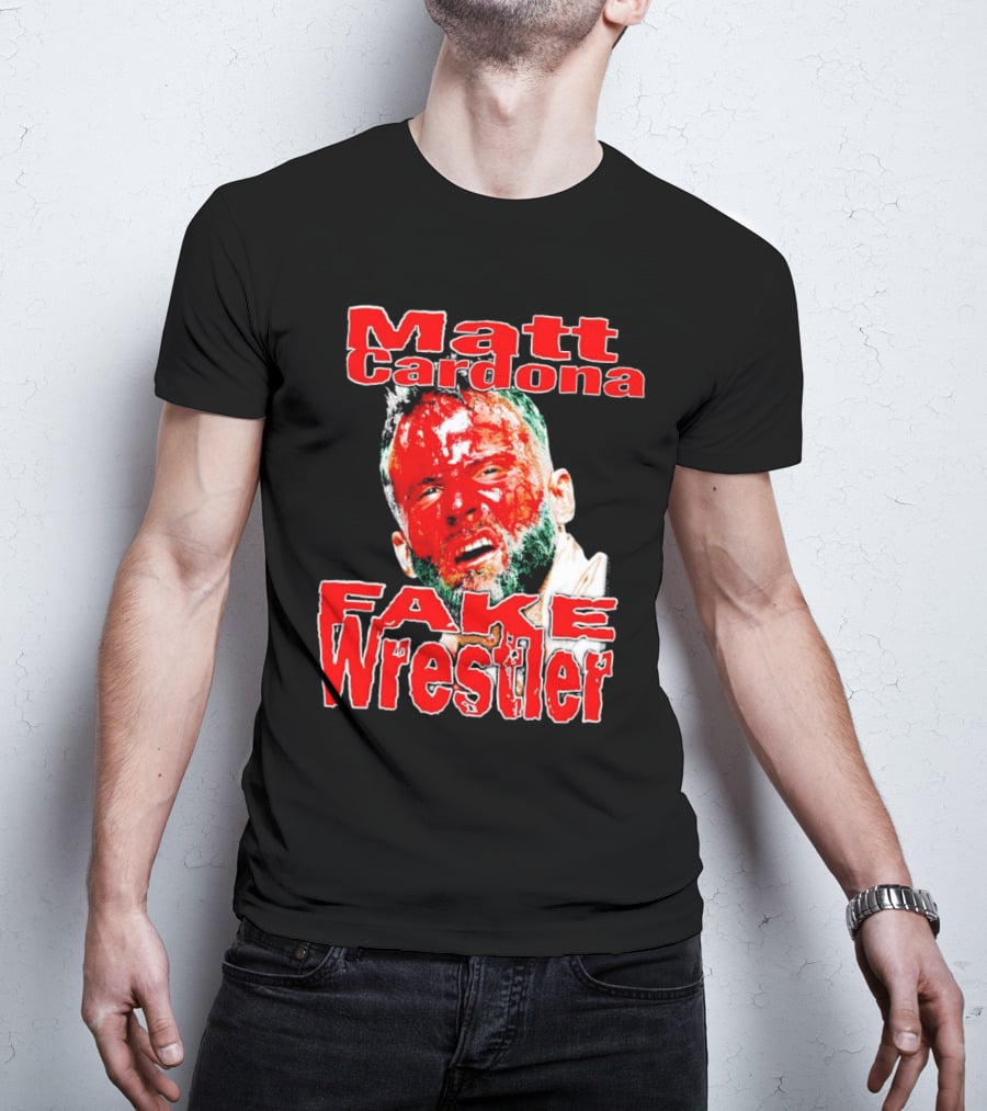 Matt Cardona Bloodied Face Fake Wrestler T-Shirt