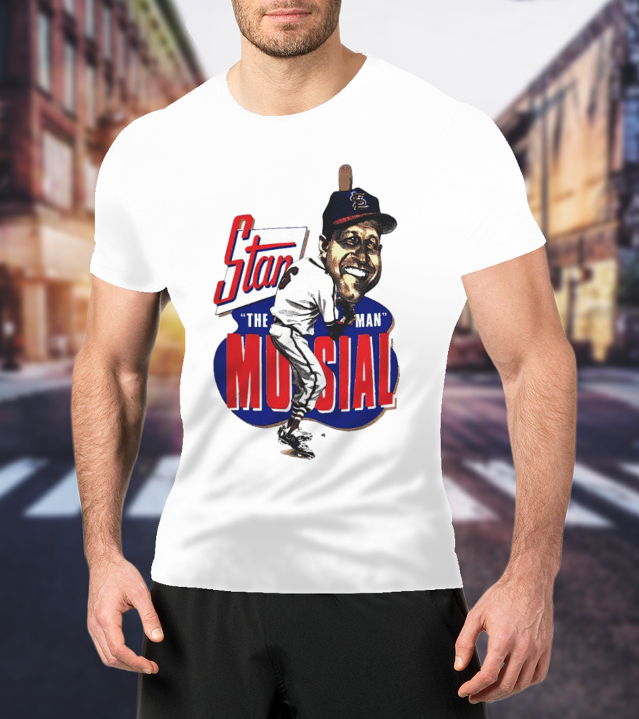 Stan Musial The Man St. Louis Cardinals Caricature T-Shirt
