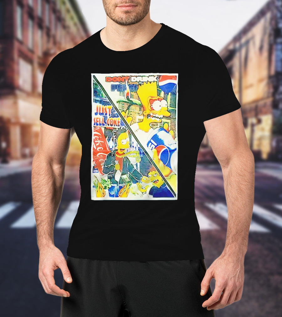 Bart Simpson Pepsi And Coke Parody Comic Panel T-Shirt