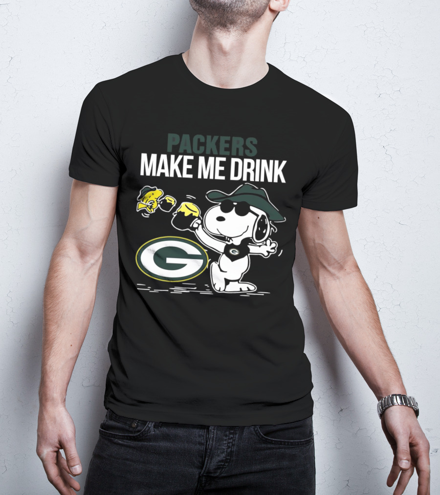 Packers Snoopy Make Me Drink Green Bay T-Shirt