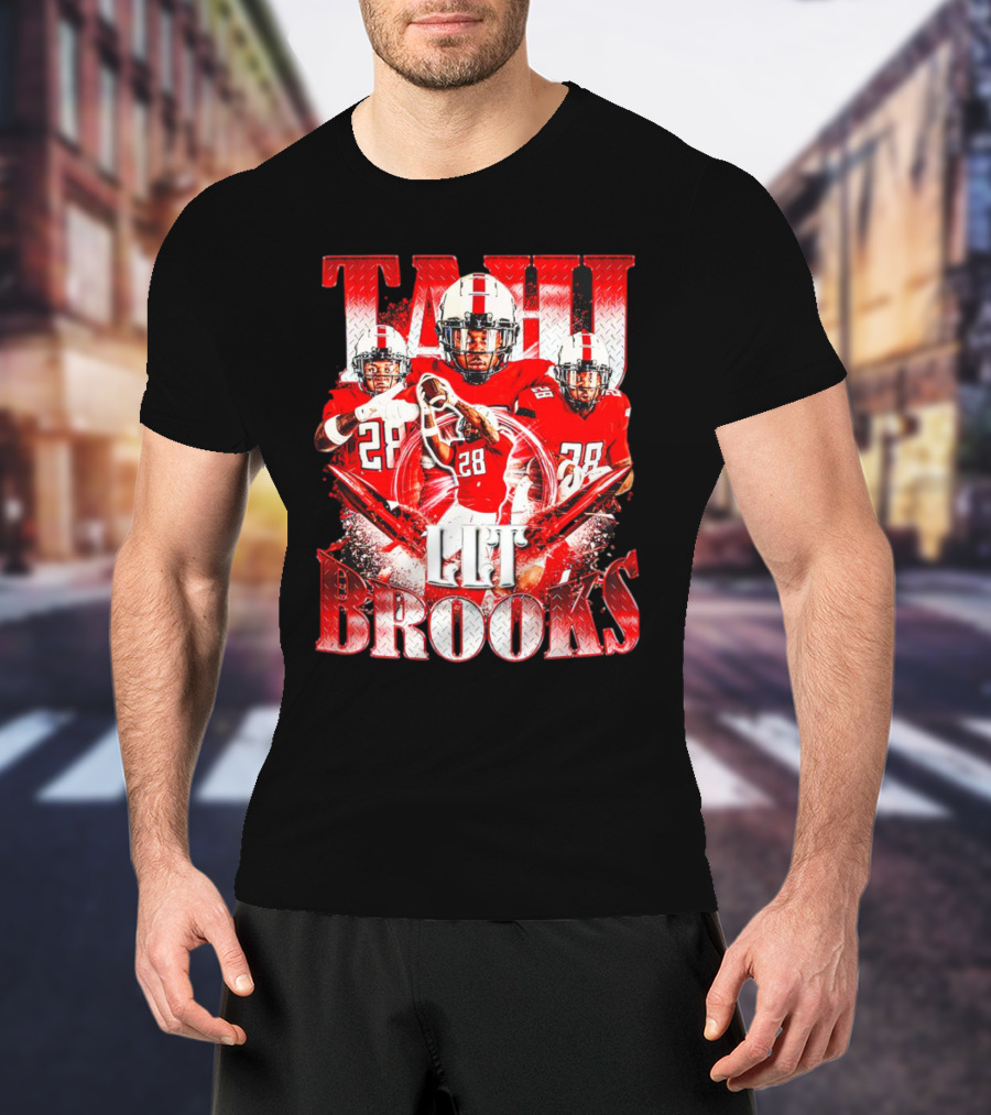 Tahj Brooks LLT Texas Tech Red Raiders Football Vintage Player Number 28 T-Shirt
