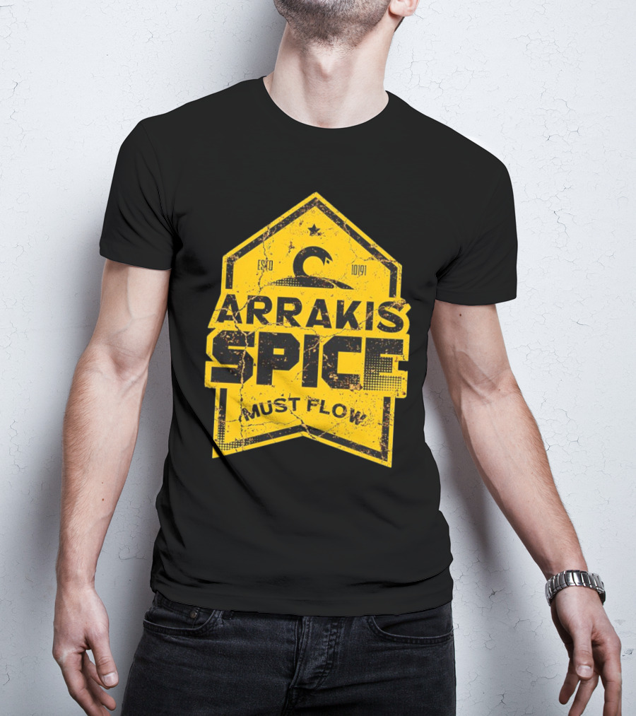Arrakis Spice Must Flow Vintage 10191 Logo Badge T-Shirt