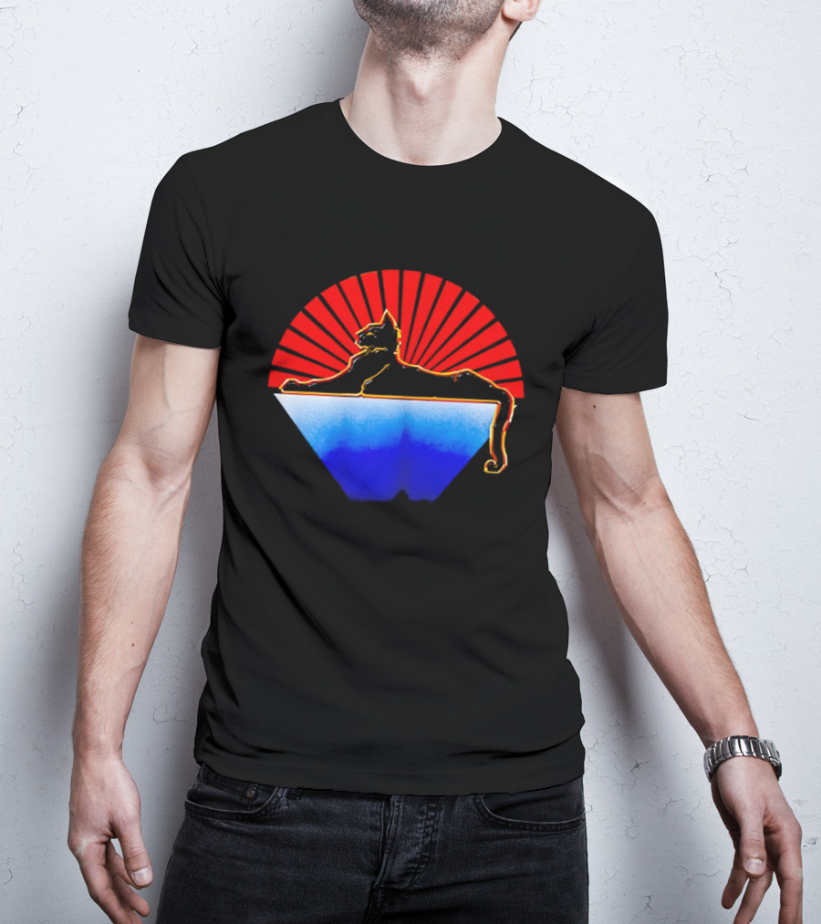 Cats Under The Stars Sphinx With Rising Sun And Tricolor Pyramid T-Shirt