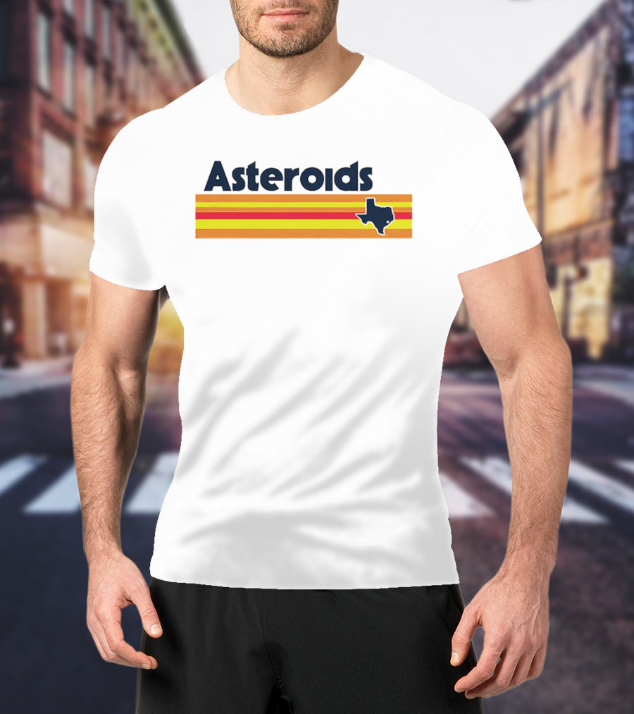 Asteroids Houston Astros Texas Stripe T-Shirt