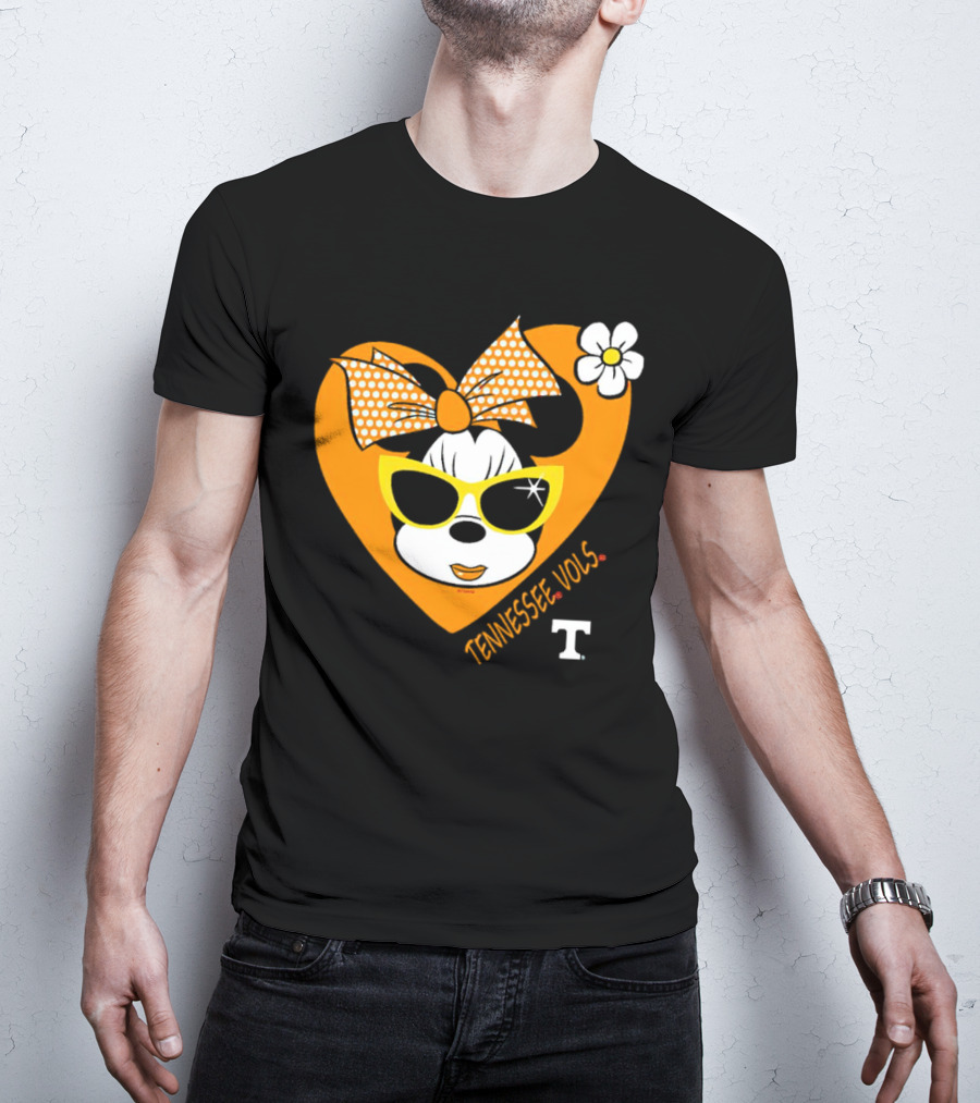 Minnie Mouse Tennessee Vols Heart And Sunglasses Fan T-Shirt