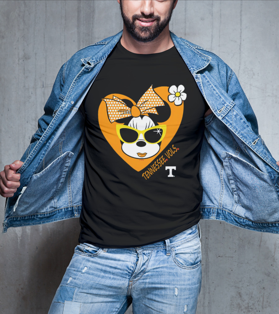 Minnie Mouse Tennessee Vols Heart And Sunglasses Fan T-Shirt