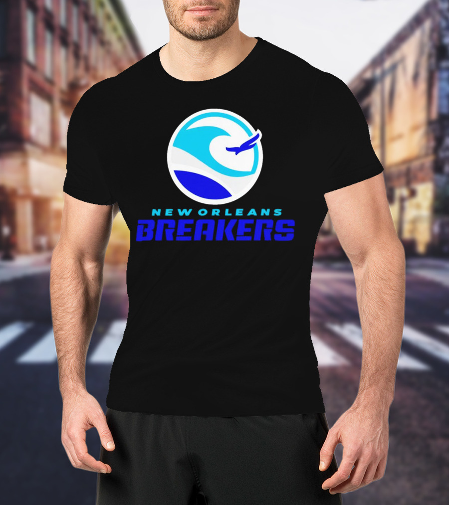 New Orleans Breakers Authentic Sideline Wave Logo Sportswear T-Shirt