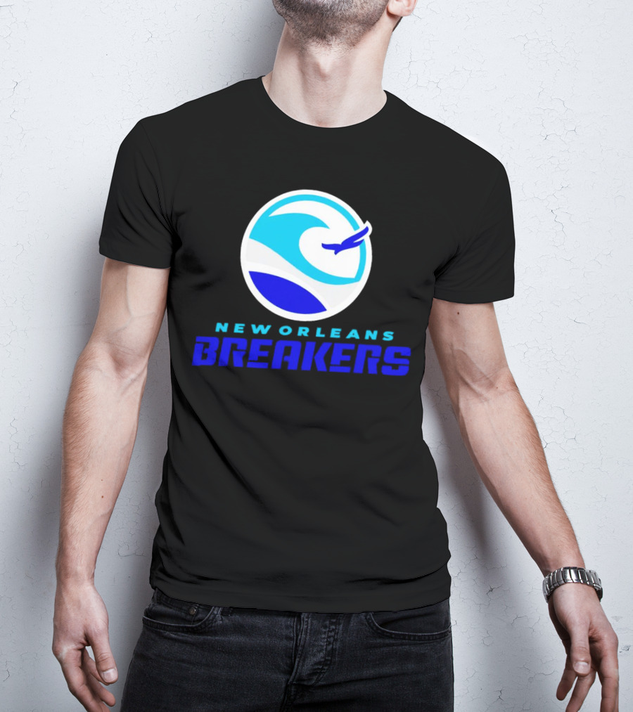 New Orleans Breakers Authentic Sideline Wave Logo Sportswear T-Shirt