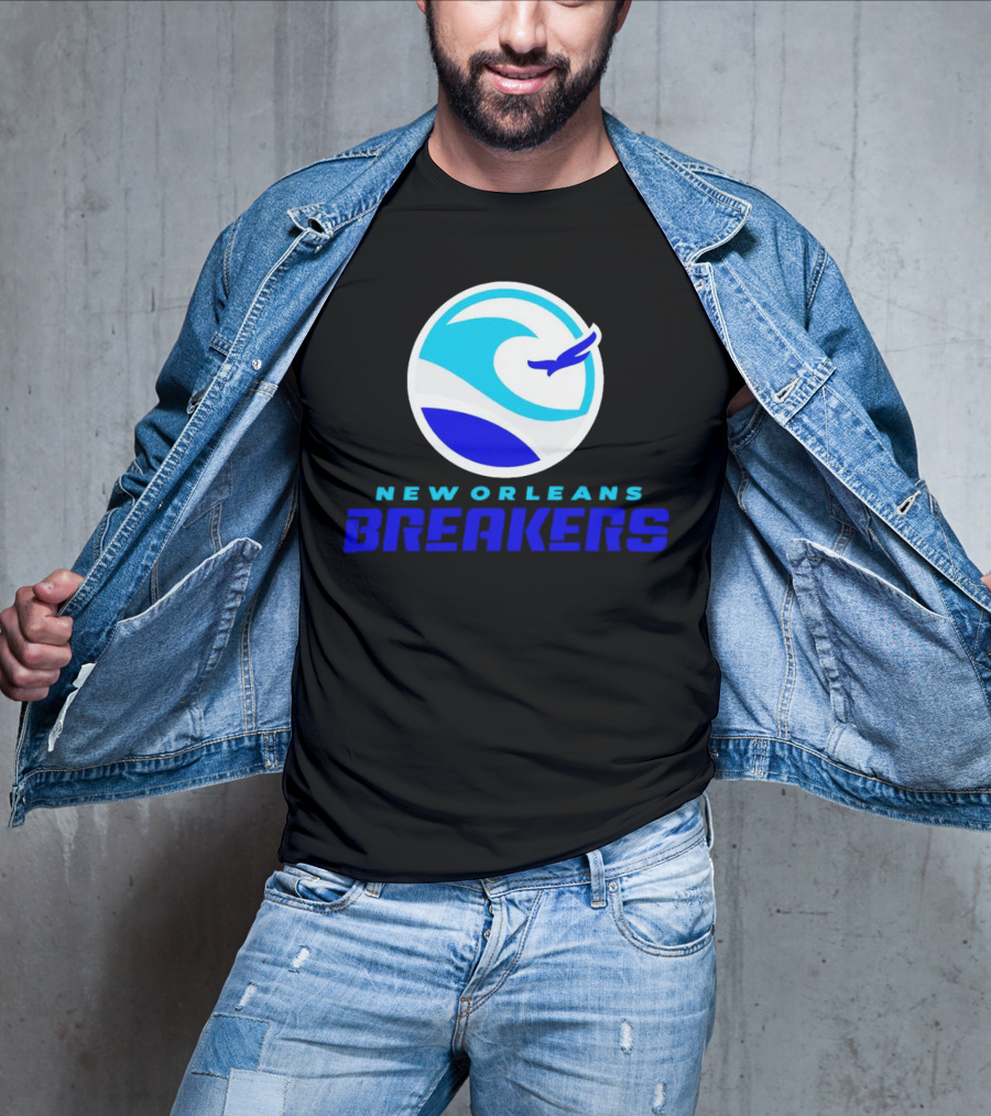 New Orleans Breakers Authentic Sideline Wave Logo Sportswear T-Shirt