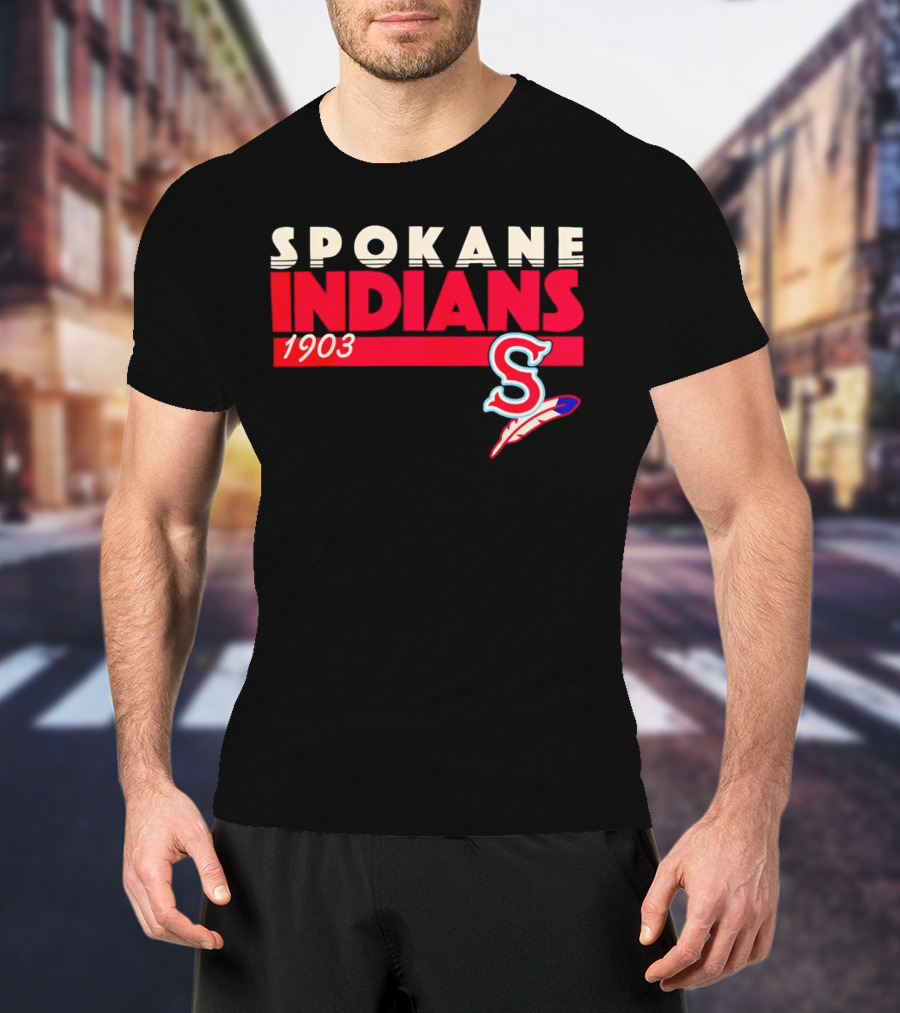Spokane Indians 1903 S Logo Denim Pigment Dyed T-Shirt