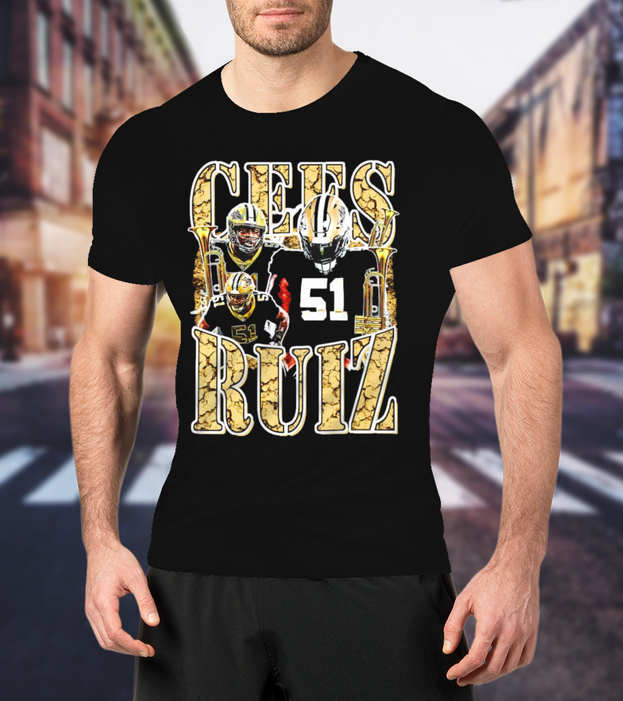 Cees Ruiz 51 New Orleans Saints Football Iconic T-Shirt