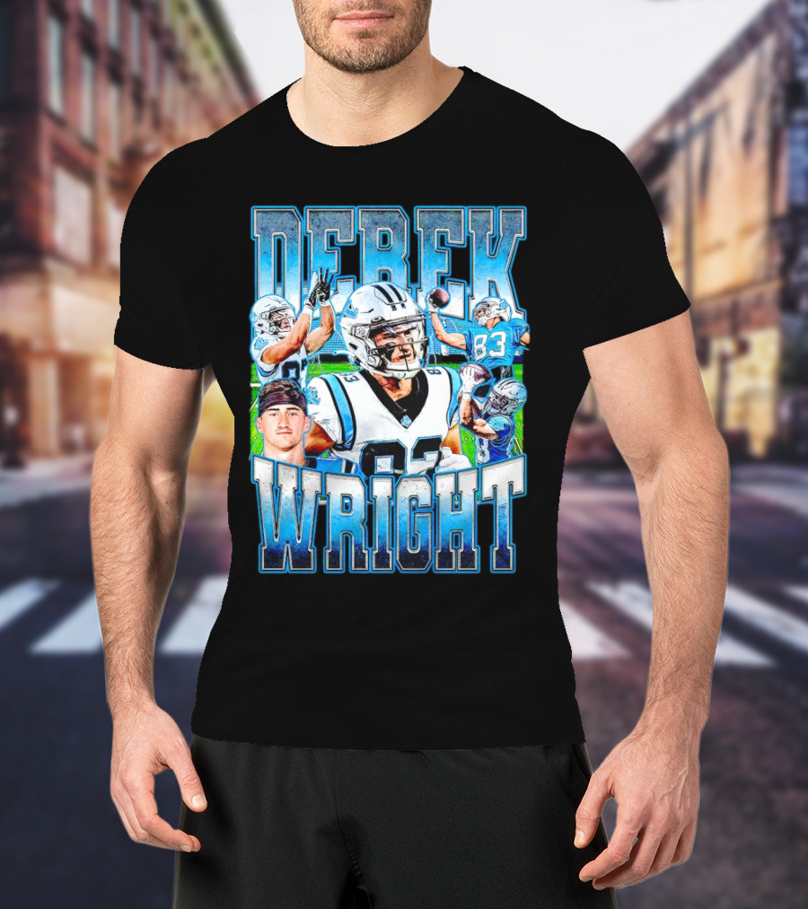 Derek Wright 83 Carolina Panthers Vintage Football T-Shirt