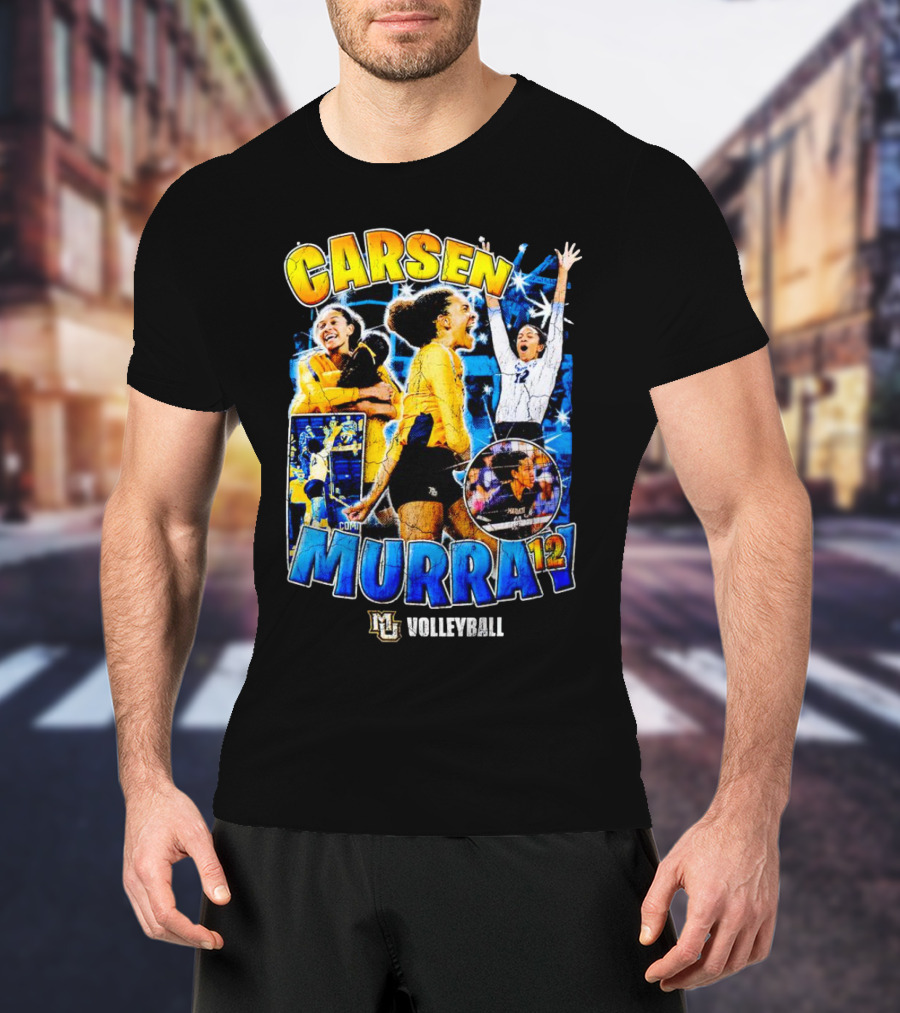 Carsen Murray 12 Marquette University Volleyball Mural T-Shirt