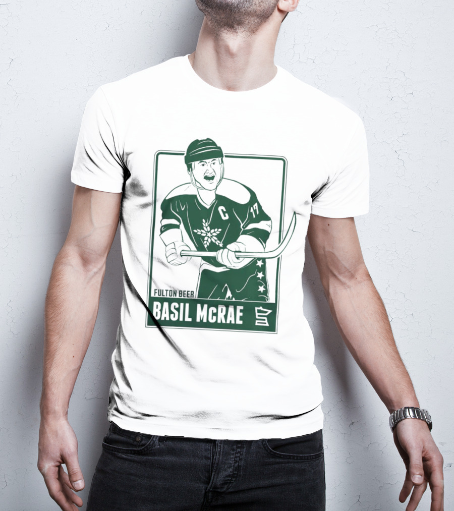 Fulton Beer Basil McRae Columbus Blue Jackets Hockey Player T-Shirt