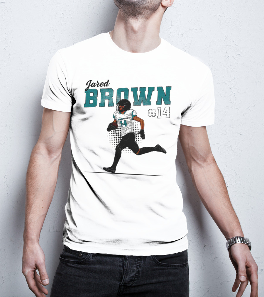 Jared Brown Coastal Carolina Football #14 Caricature T-Shirt
