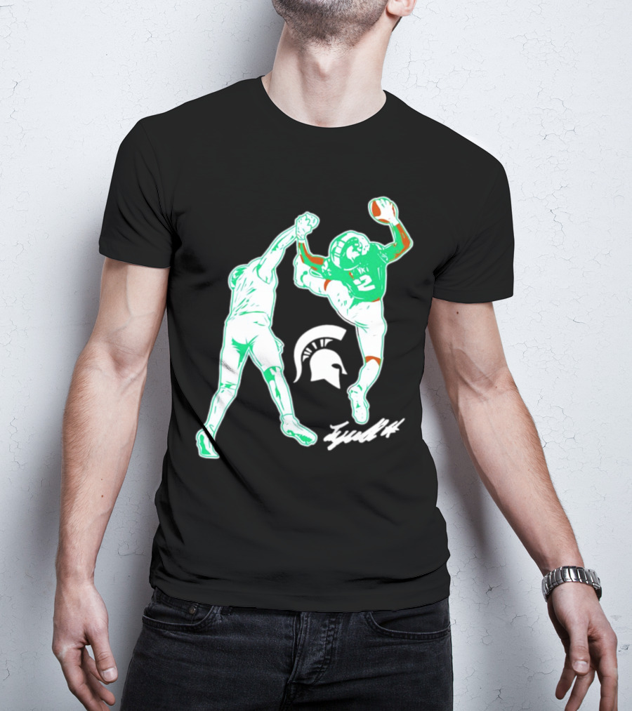 Tyrell Henry Signature Michigan State Spartans Football Catch T-Shirt