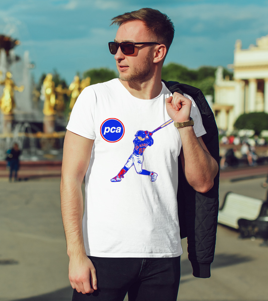 PCA Pete Crow-Armstrong Chicago Cubs Baseball Player Swinging Bat T-Shirt
