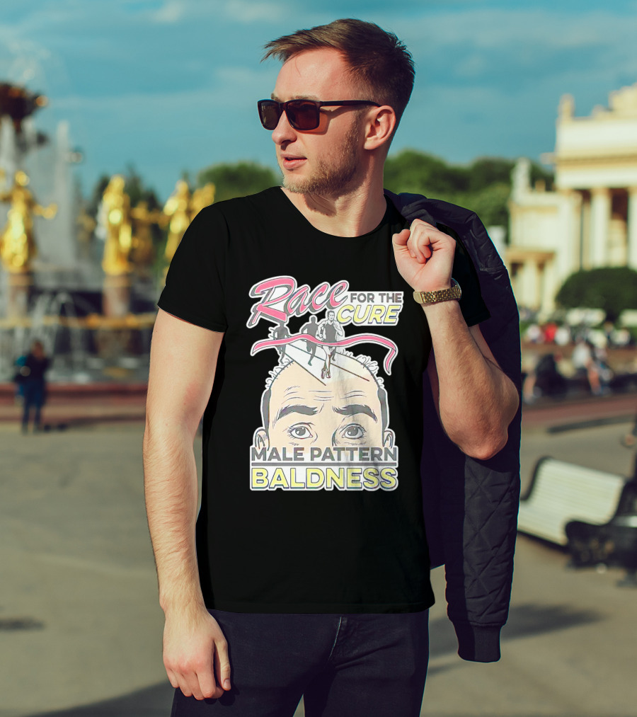 Race For The Cure Male Pattern Baldness Bald Head Runners T-Shirt