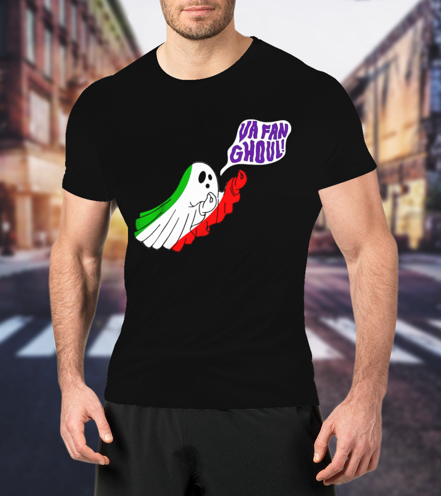 Va Fan Ghoul Ghost With Italian Flag Colors Halloween T-Shirt