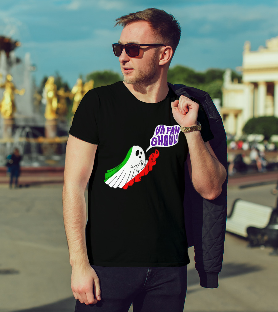 Va Fan Ghoul Ghost With Italian Flag Colors Halloween T-Shirt