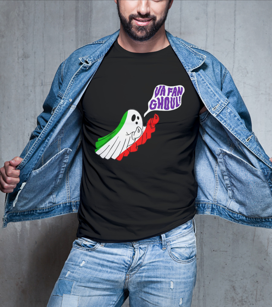 Va Fan Ghoul Ghost With Italian Flag Colors Halloween T-Shirt