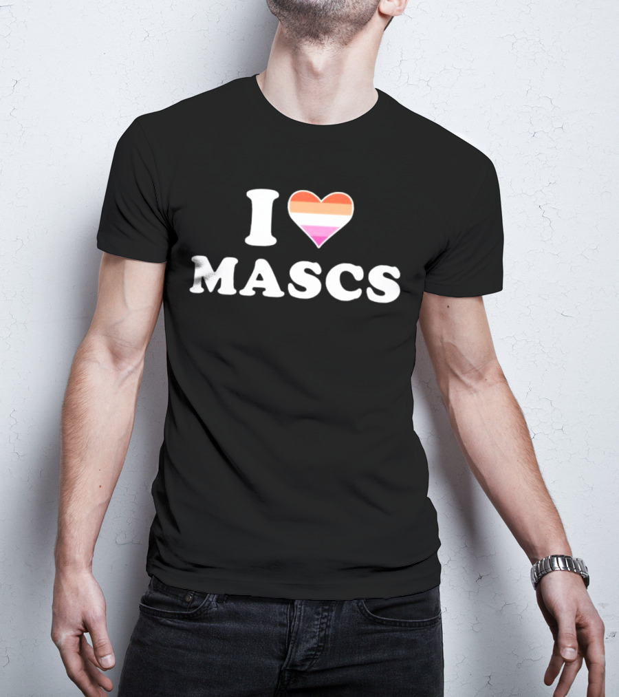 I Heart Mascs Lesbian Pride Colors T-Shirt