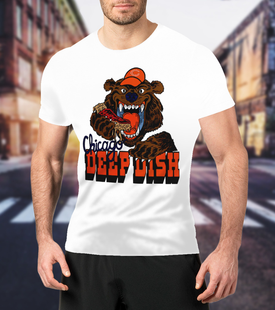 Chicago Bears Deep Dish Pizza Bear T-Shirt
