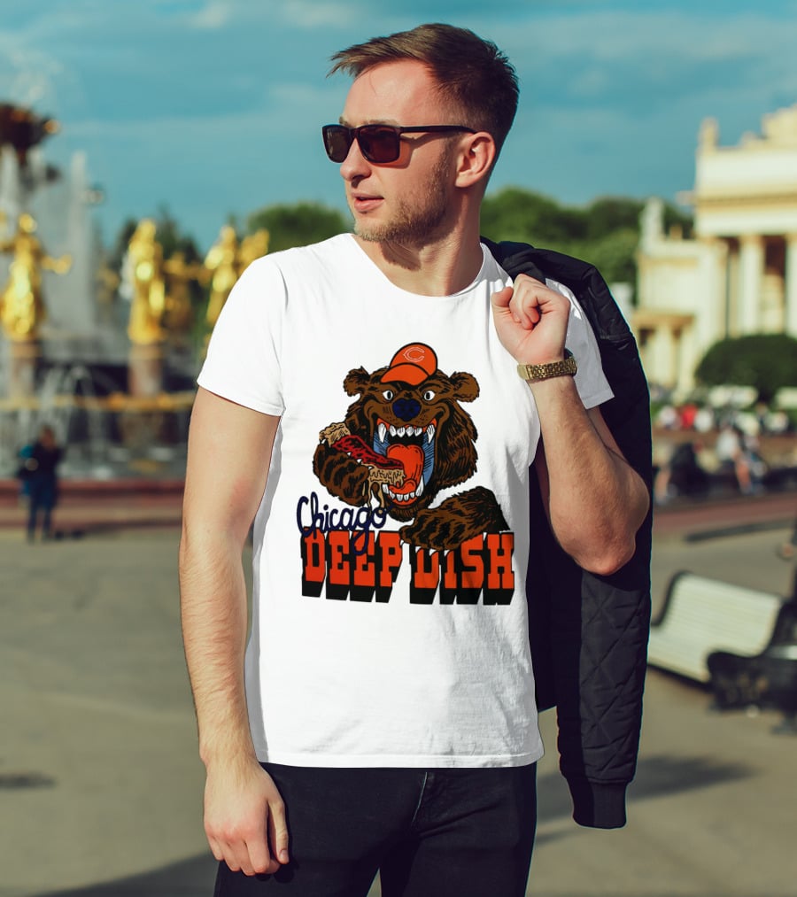 Chicago Bears Deep Dish Pizza Bear T-Shirt