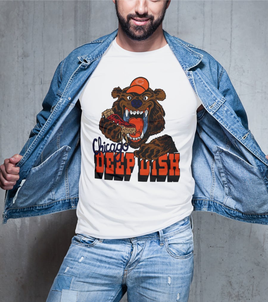 Chicago Bears Deep Dish Pizza Bear T-Shirt