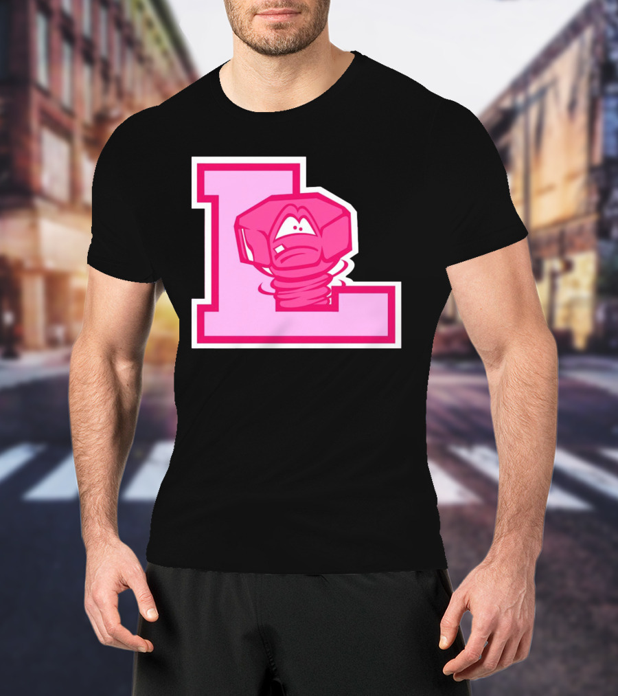 Lansing Lugnuts Pink L Logo Retro T-Shirt