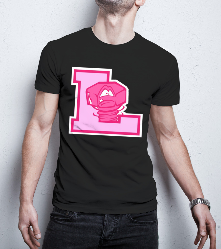 Lansing Lugnuts Pink L Logo Retro T-Shirt