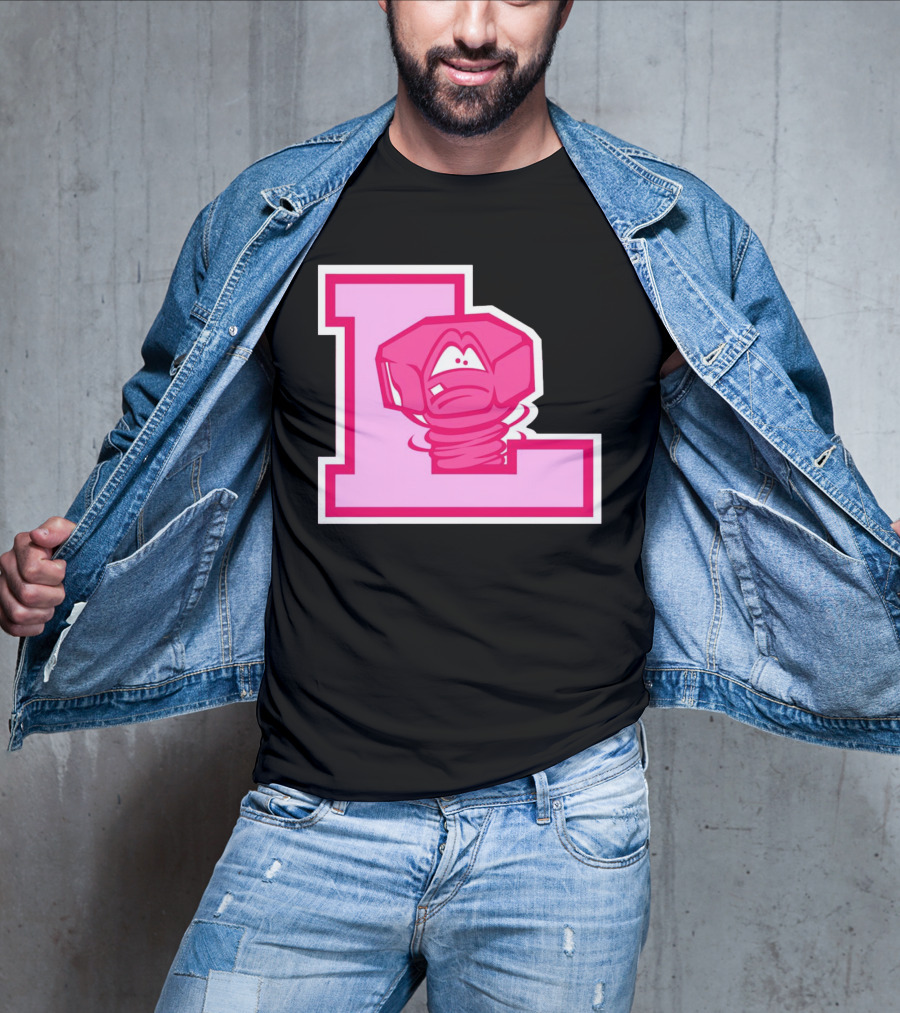 Lansing Lugnuts Pink L Logo Retro T-Shirt