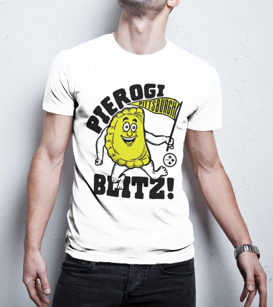 Pittsburgh Pierogi Blitz Steelers Flag T-Shirt