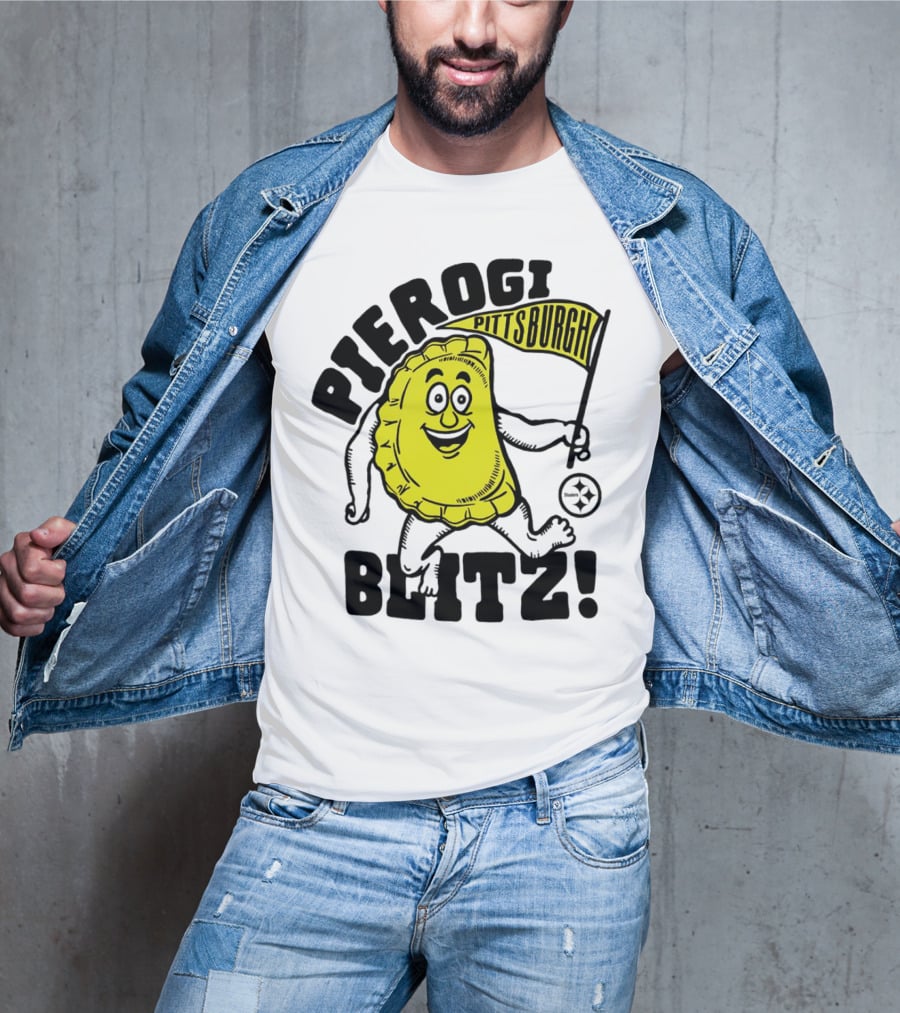 Pittsburgh Pierogi Blitz Steelers Flag T-Shirt