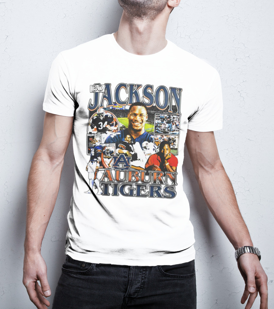 Bo Jackson Auburn Tigers #34 Sports Collage T-Shirt