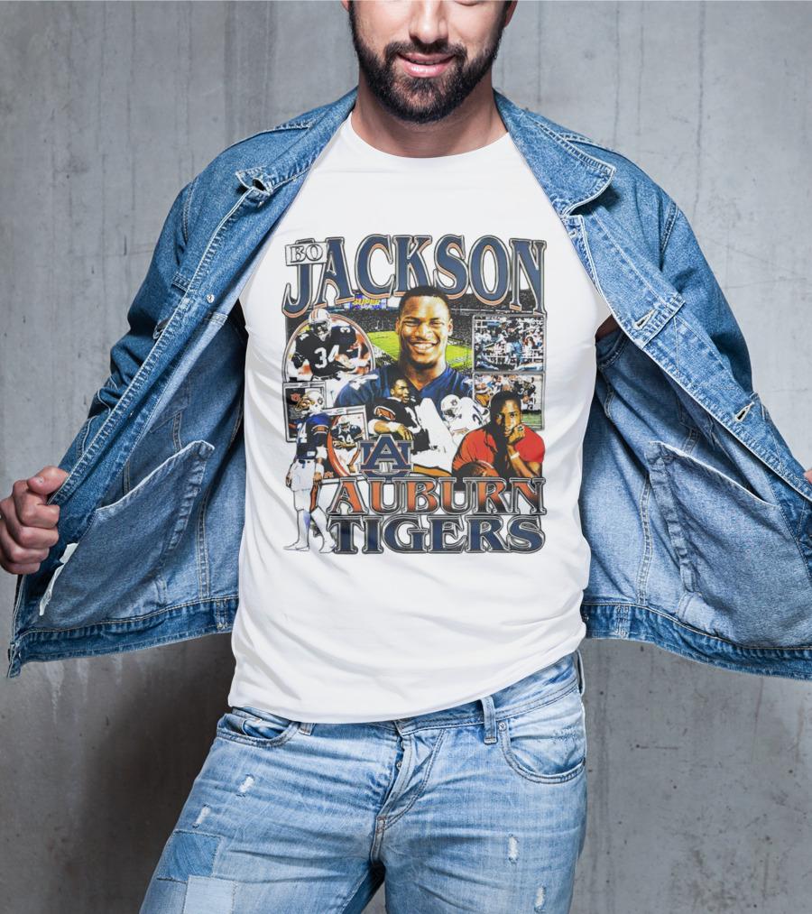 Bo Jackson Auburn Tigers #34 Sports Collage T-Shirt