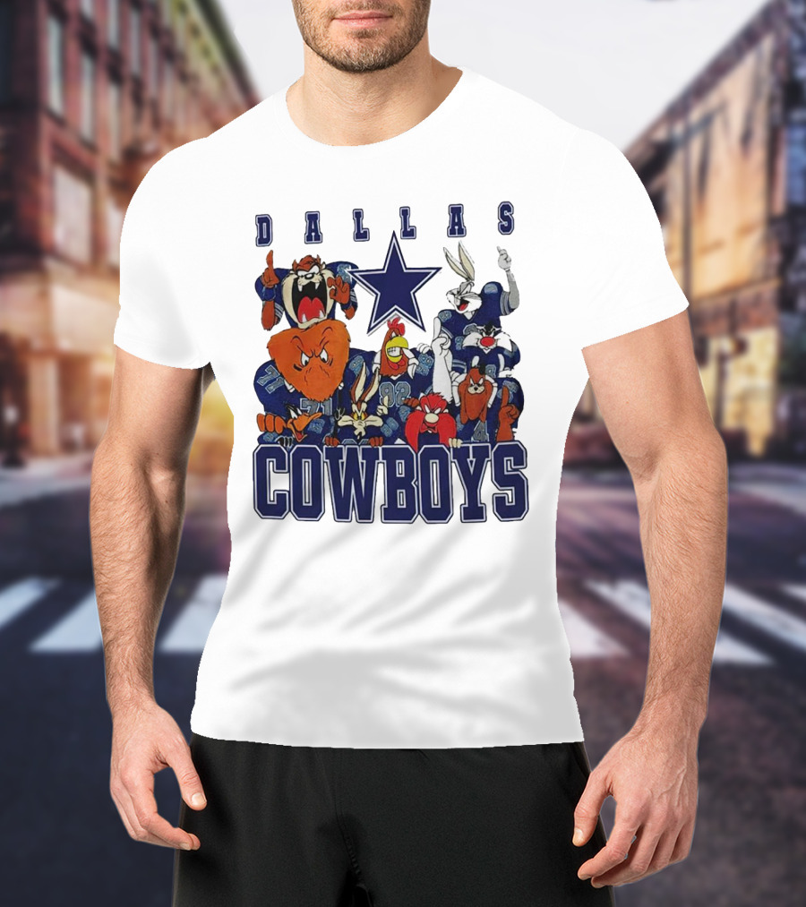 Dallas Cowboys Looney Tunes Characters NFL Football Team Fan T-Shirt